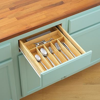 JoyJolt Bamboo 7-Slot Bamboo Organizer