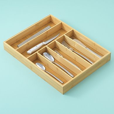 JoyJolt Bamboo 7-Slot Bamboo Organizer