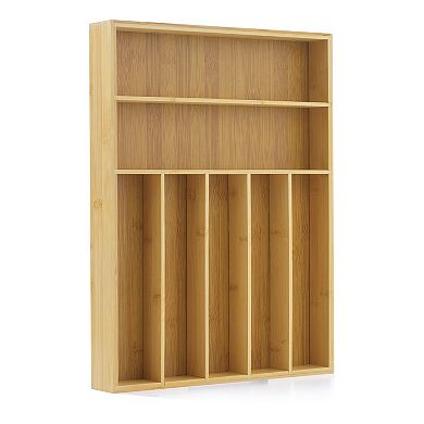JoyJolt Bamboo 7-Slot Bamboo Organizer