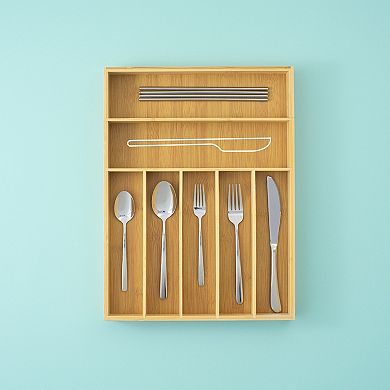 JoyJolt Bamboo 7-Slot Bamboo Organizer