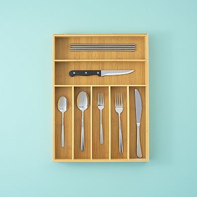 JoyJolt Bamboo 7 Slot Drawer Organizer