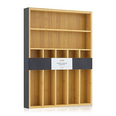 JoyJolt Bamboo 7 Slot Drawer Organizer