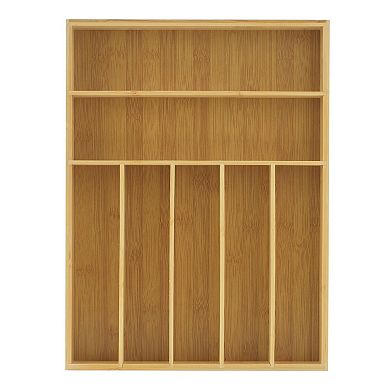 JoyJolt Bamboo 7 Slot Drawer Organizer