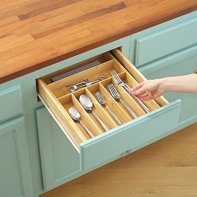 JoyJolt Bamboo 7 Slot Drawer Organizer