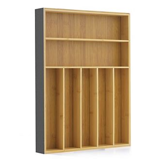JoyJolt Bamboo 7 Slot Drawer Organizer