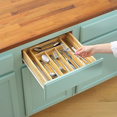 JoyJolt Bamboo Expandable Drawer Organizer