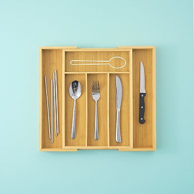 JoyJolt Bamboo Expandable Drawer Organizer