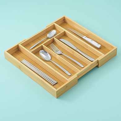 JoyJolt Bamboo Expandable Drawer Organizer