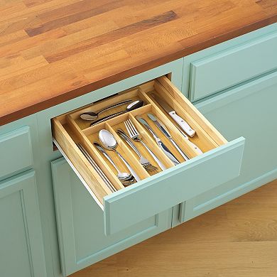 JoyJolt Bamboo Expandable Drawer Organizer