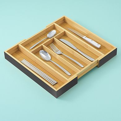 JoyJolt Bamboo Expandable Drawer Organizer