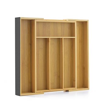 JoyJolt Bamboo Expandable Drawer Organizer