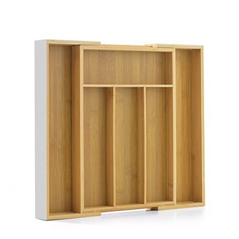 JoyJolt Bamboo Expandable Drawer Organizer