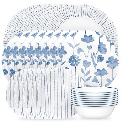 Corelle® Botanical Stripes 32-Piece Dinnerware Set, Service for 8