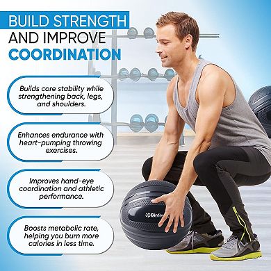 Bintiva Textured Slam Ball Kit - Black 10, 15, 20, 25 Lbs