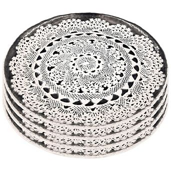 11" Glass Dinner Plate Set of 4 Accent Plates for Event Tables and Meal Presentation