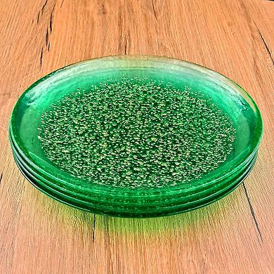 8.5 Inch Modern Glass Salad Plate with Luxe Pebble Texture for Stylish Tablescapes, 1 piece