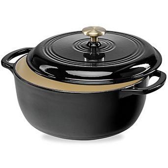 6-qt Enamel Cast-Iron Dutch Oven for Cooking, Baking, and Slow Roasting