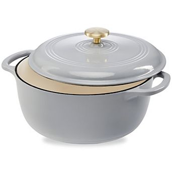6-qt Enamel Cast-Iron Dutch Oven for Cooking, Baking, and Slow Roasting