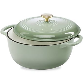 6-qt Enamel Cast-Iron Dutch Oven for Cooking, Baking, and Slow Roasting