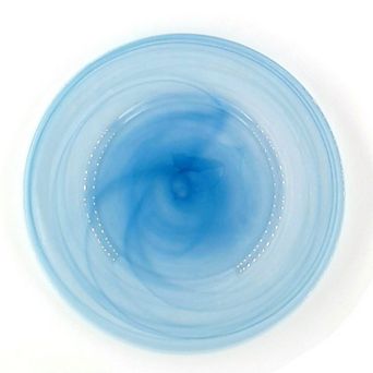 13" Aqua Glass Charger Plate Handmade Marbleized Alabaster for Dinning & Parties - 1 pc