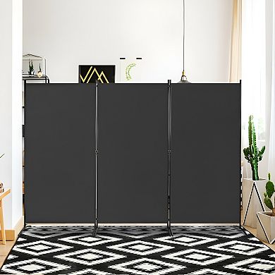 3-Panel Room Divider Screen with Steel Base and Durable Hinges