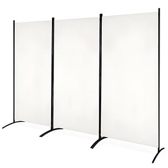 3-Panel Room Divider Screen with Steel Base and Durable Hinges