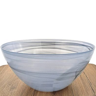 1 Piece 12 Inch Glass Serving Bowl Modern Marbleized Finish for Parties and Home Dining