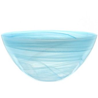 1 pc 12 Inch Glass Serving Bowl Modern Marbleized Finish for Parties and Home Dining