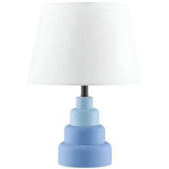 Modern Desk Lamp with White Fabric Shade, Resin Base, E26 60W Compatible