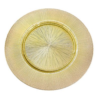 Set of 4 Glitter Charger Plates: Sparkling Table Decor for Glamorous Events