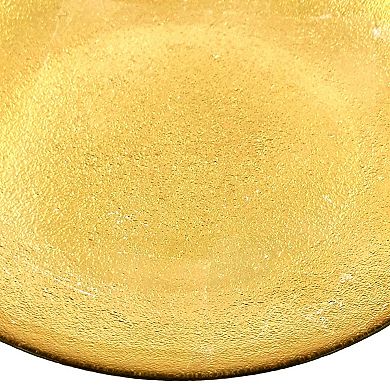 8.25" Glass Salad Plate with Gilded Texture Modern Contemporary Dinnerware