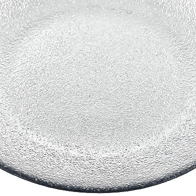 8.25" Glass Salad Plate with Gilded Texture Modern Contemporary Dinnerware