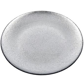 8.25" Glass Salad Plate with Gilded Texture Modern Contemporary Dinnerware