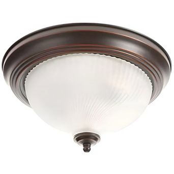 11-Inch Round Ceiling Light - Flush Mount with Oil Rubbed and Frosted Glass