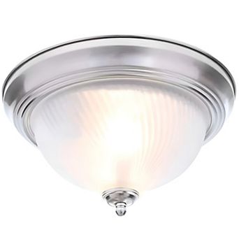 11-Inch Round Ceiling Light - Flush Mount with Oil Rubbed and Frosted Glass