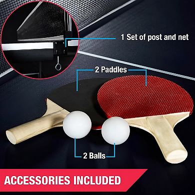 Ping Pong Table Tennis Set with Net, 2 Paddles, and 2 Balls