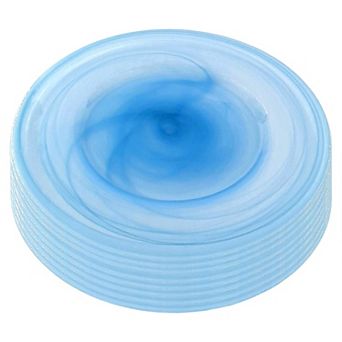 Handmade Glass Charger Plate Marbleized Alabaster Swirl Finish - Set of 8