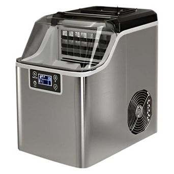 Countertop Electric Ice Maker 40 lbs/Day Fast 15-Min Cycle Portable for Kitchen or Office Silver