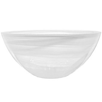10 Inch Glass Serving Bowl Modern Marbleized Finish for Dinner, Buffet, and Parties, 1 pc