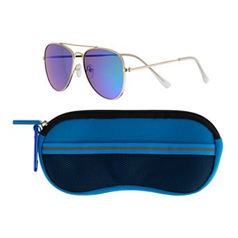 Pan Oceanic Large Mirrored Aviator Sunglasses