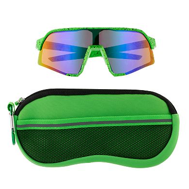 Children's Pan Oceanic Green Splatter Razor Sunglasses