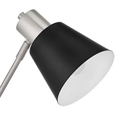 Adjustable Metal Desk Lamp with Black Shade, 20 in. Tall for Home Office or Bedroom