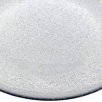 11" Glass Handmade Dinner Plate with Gilded Texture Modern Tableware for Entertaining
