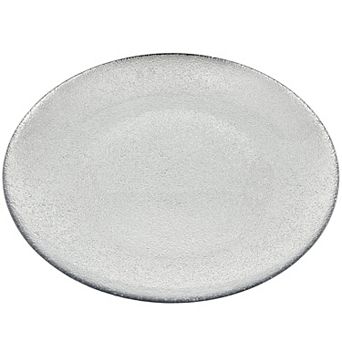 11" Glass Handmade Dinner Plate with Gilded Texture Modern Tableware for Entertaining