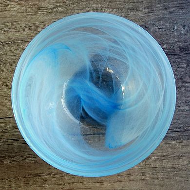 6 Inch Soup Bowl Handmade Glass Bowl Graphite Marble Swirl for Dinner and Parties - 1 Pc