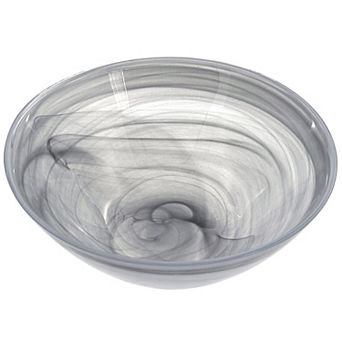 6 Inch Soup Bowl Handmade Glass Bowl Graphite Marble Swirl for Dinner and Parties - 1 pc