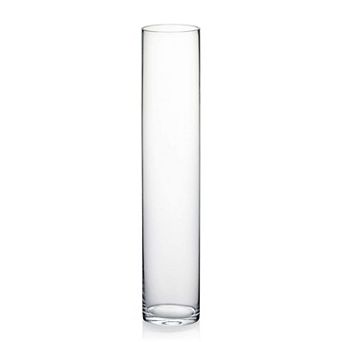 20 Inch Glass Cylinder Vase Tall Slim Centerpiece for Floor or Table Decor - 1 pc