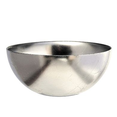 Handmade Glass Serving Bowl Opalescent Metal Finish