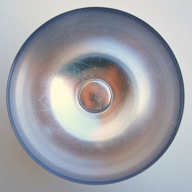 Handmade Glass Serving Bowl Opalescent Metal Finish