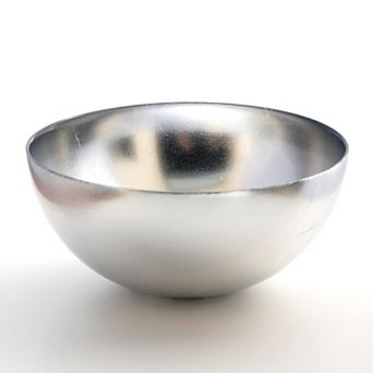 Handmade Glass Serving Bowl Opalescent Metal Finish